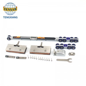 اكسسوارات الأثاث دليل المسار الأجهزة خشبية انزلاق الباب الأسطوانة مع 8 عجلات