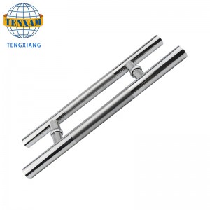 تخصيص الحديثة أنبوب دائري h نوع الفولاذ المقاوم للصدأ انزلاق سحب الباب اكسسوارات الحمام دش الباب مقبض الزجاج